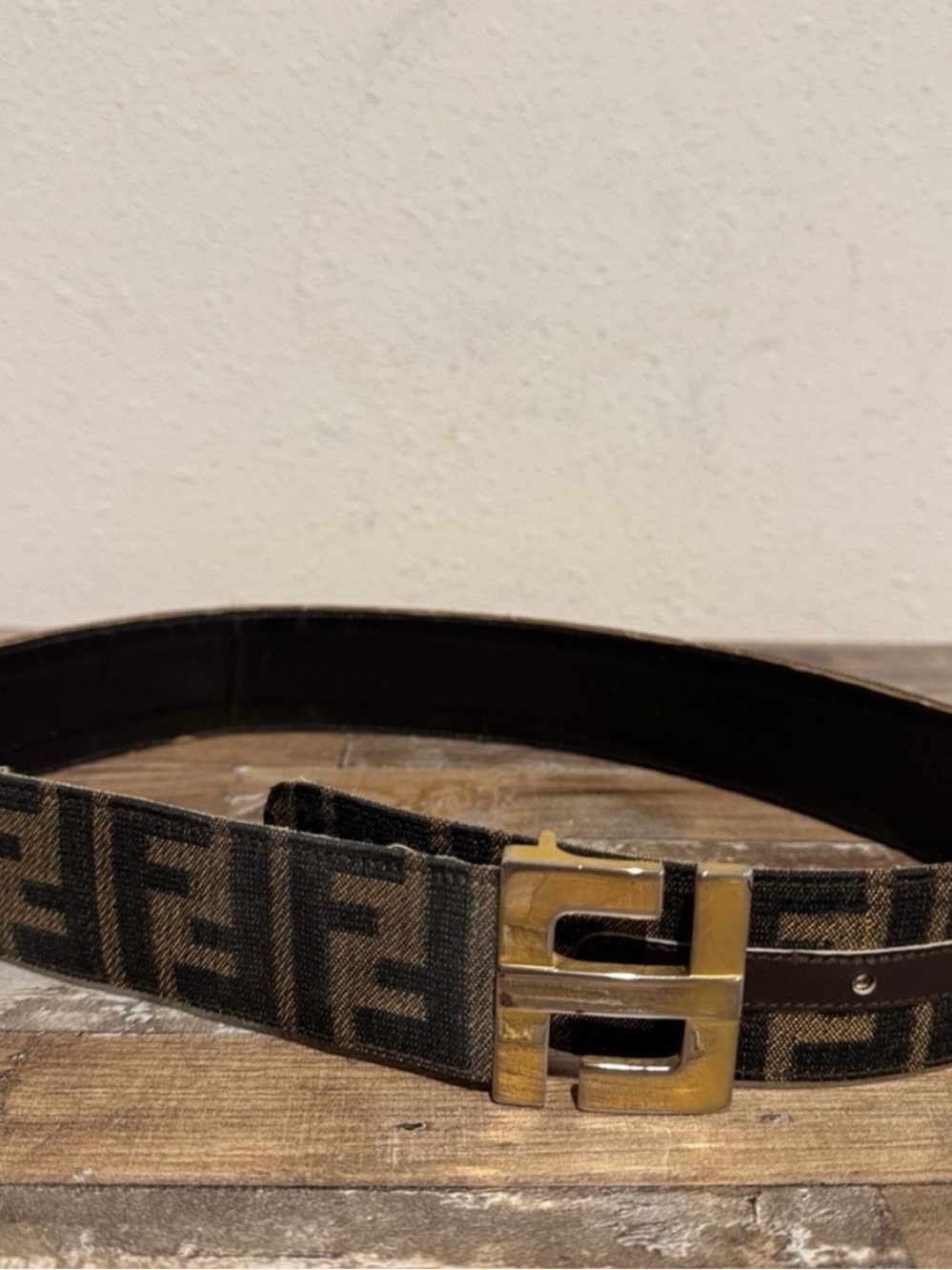 Authentic Fendi Zucca Logo Belt SZ 76